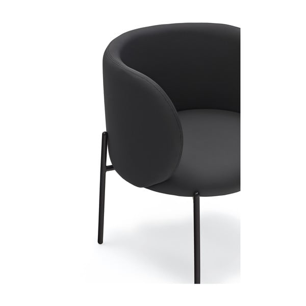 Fekete műbőr fotel Mogi - Teulat-image-3