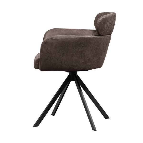 Sötétbarna kárpitozott karfás étkezőfotel Fenne – WOOOD-image-3