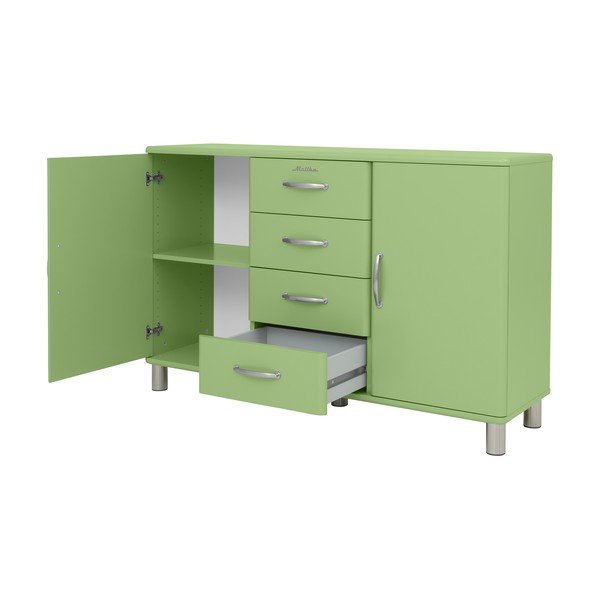 Zöld alacsony komód 146x92 cm Malibu - Tenzo-image-3