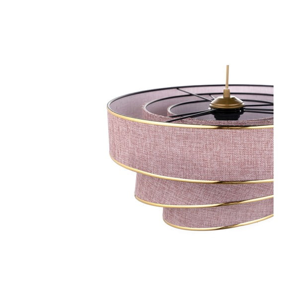 Rózsaszín-aranyszínű függőlámpa textil búrával ø 40 cm Couper – Opviq lights-image-2