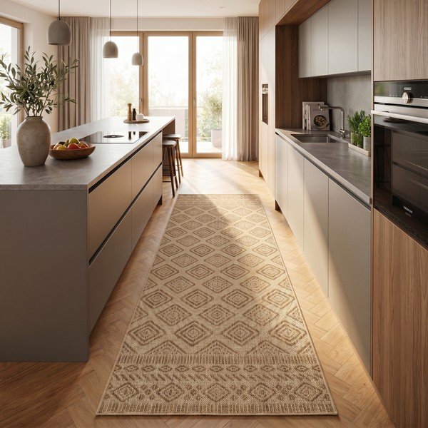 Bézs kültéri-beltéri futószőnyeg 80x250 cm Mira 1452 – Ayyildiz Carpets-image-1