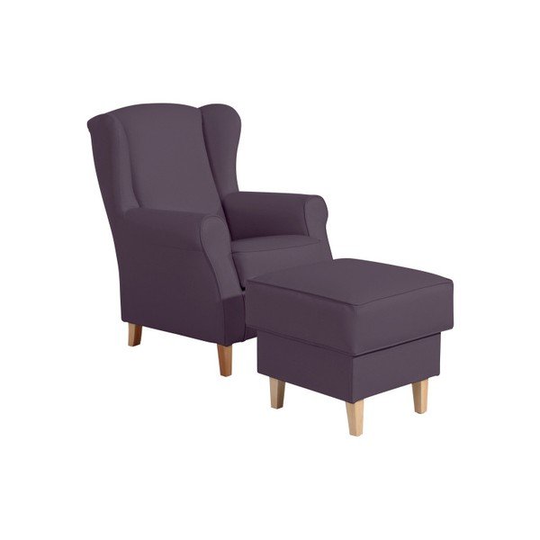 Lorris Leather Violet lila műbőr zsámoly - Max Winzer-image-1