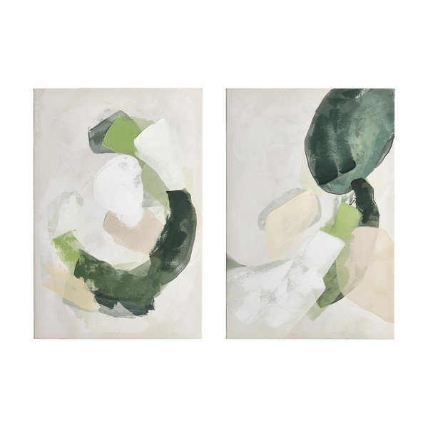 Keretezett-vászon kép szett 2 db-os kézzel festett részletekkel 60x90 cm Crown – Bizzotto