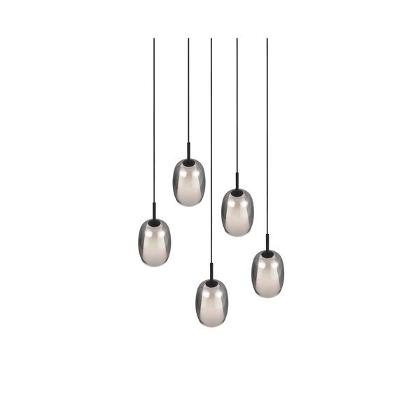 Fekete-ezüstszínű függőlámpa üveg búrával ø 48 cm Barret – Trio Select-image-4