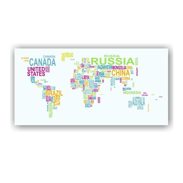 Text World világtérkép, 80 x 160 cm - Tomasucci