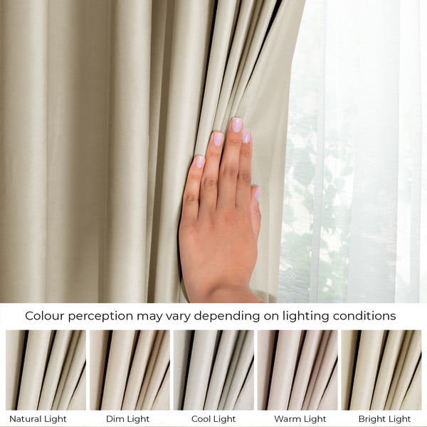 Barna-bézs bársony dimout (részleges sötétítő) függöny 140x270 cm Eyelets – Restilo-image-4