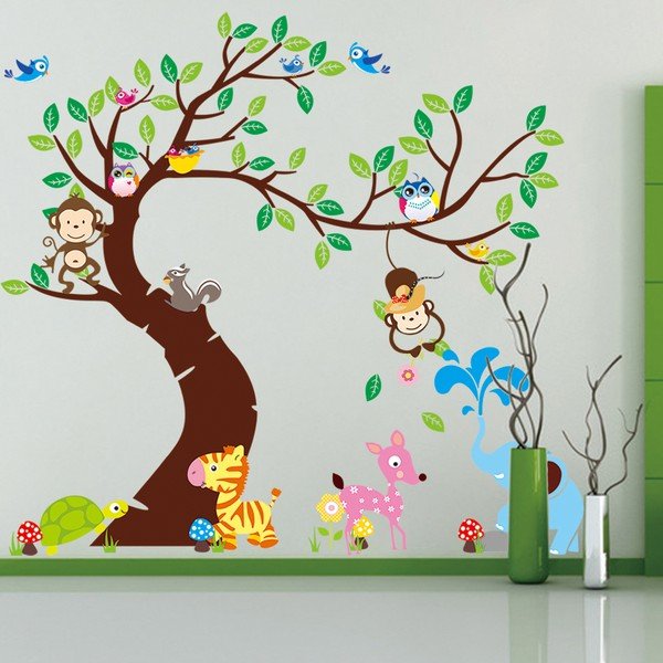 Tree, Monkeys and Elephant falmatrica szett - Ambiance-image-1