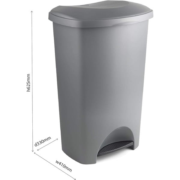 Fekete műanyag pedálos szemetes 50 l – Addis-image-3