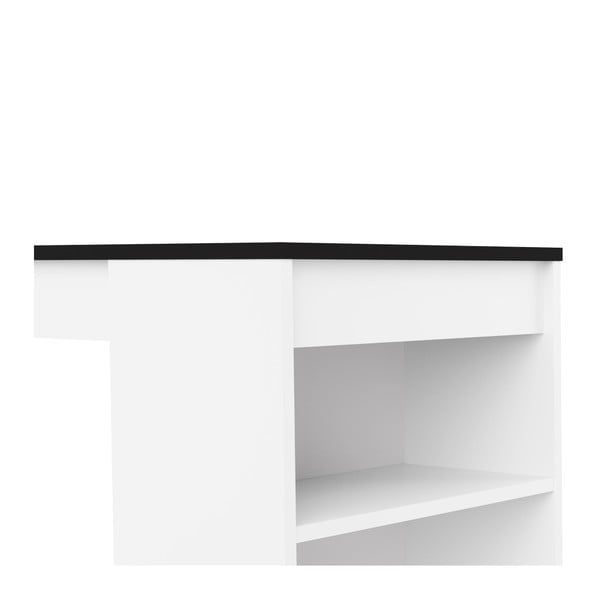 Aravis fehér bárasztal, fekete asztallappal - TemaHome-image-2
