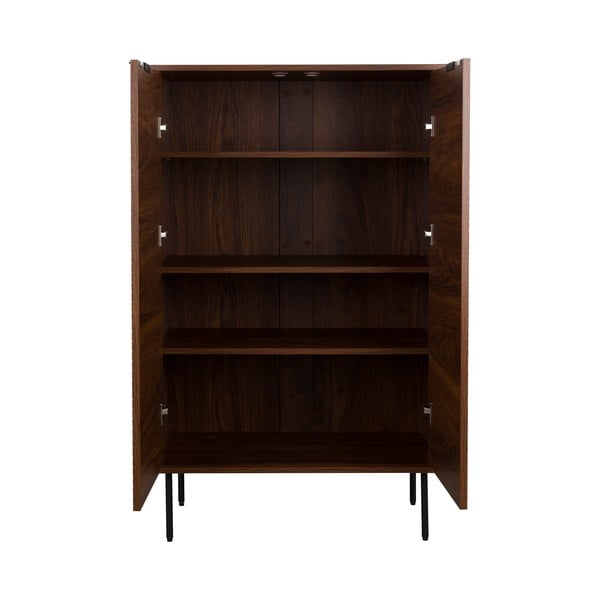 Barna szekrény diófa dekorral 80x130x40 cm Stripes – White Label-image-3