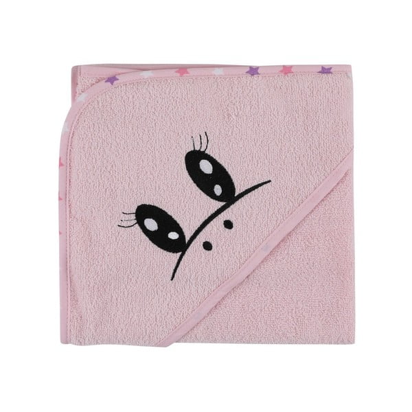 Rózsaszín pamut gyerek fürdőköpeny és fürdőlepedő szett 3 db-os 0-2 év Unicorn – Foutastic-image-3