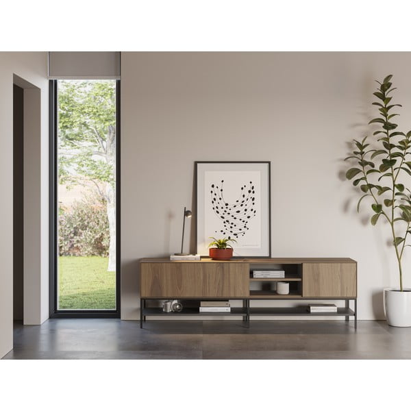 Natúr színű TV-állvány tölgyfa dekorral 180x55x35 cm Amira – Marckeric-image-1