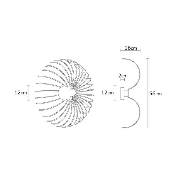 Aspendos fekete falilámpa, ø 56 cm - Opviq lights-image-3