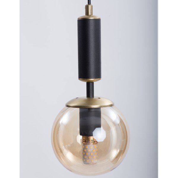 Sárga-fekete függőlámpa üveg búrával ø 15 cm Hector – Squid Lighting-image-1