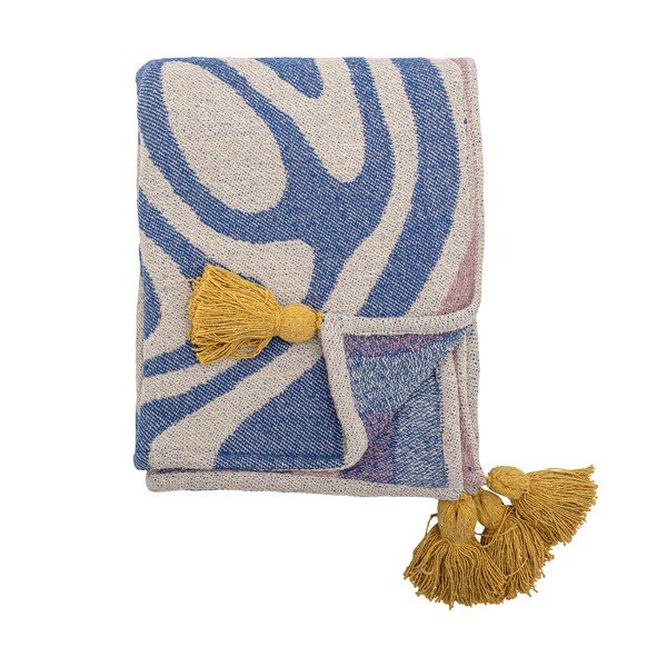 Kék pamutkeverék takaró 130x160 cm Arlie – Bloomingville