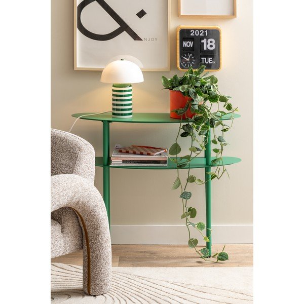Zöld fém konzolasztal 28x90 cm Cool Retro – Leitmotiv-image-1