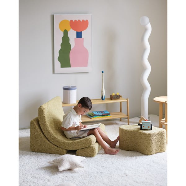 Zöld buklé gyerek fotel Moon – Wigiwama-image-3