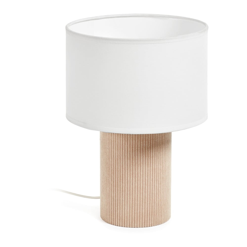 Fehér-bézs asztali lámpa textil búrával (magasság 29 cm) Bianella Kave Home
