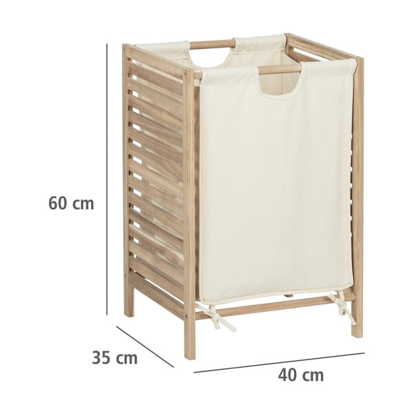 Natúr színű fa szennyeskosár 48 l Acina – Wenko-image-2