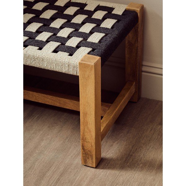 Fekete-fehér tömörfa pad Satna – Premier Housewares-image-3
