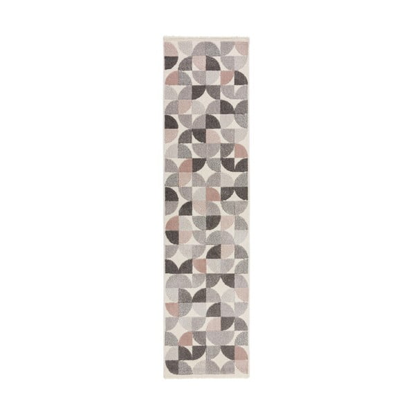 Alcazar szürke-rózsaszín szőnyeg, 60 x 230 cm - Flair Rugs