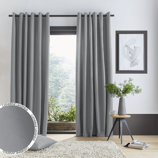 Szürke függöny készlet 2 db-os 229x168 cm Pinsonic - Catherine Lansfield-image-4