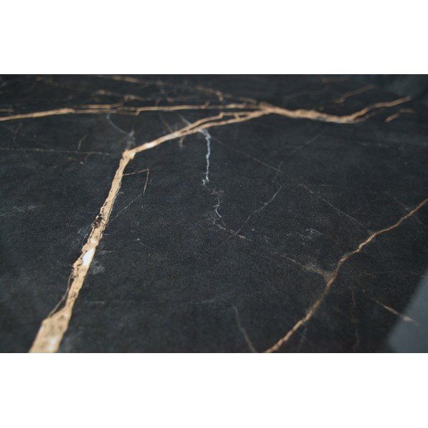 Vida fekete dohányzóasztal porcelán asztallappal, ⌀ 60 cm - WOOOD-image-1