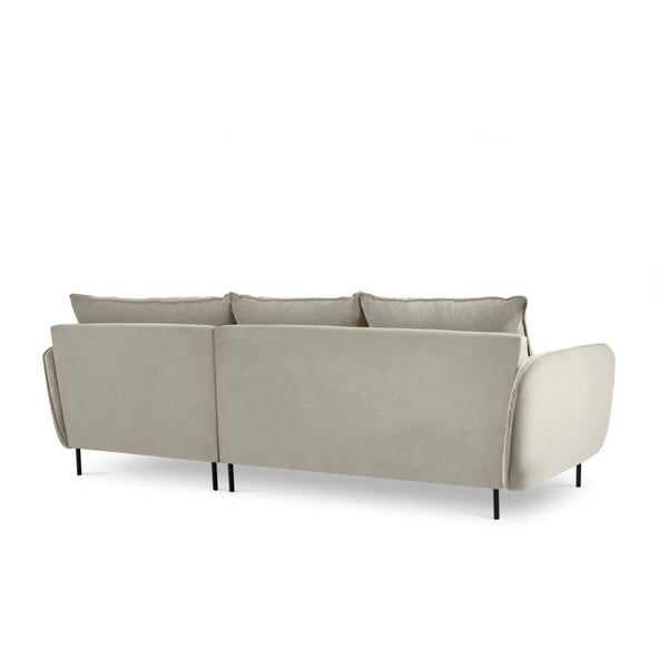 Vienna bézs bársony sarokkanapé, jobb oldali - Cosmopolitan Design-image-4