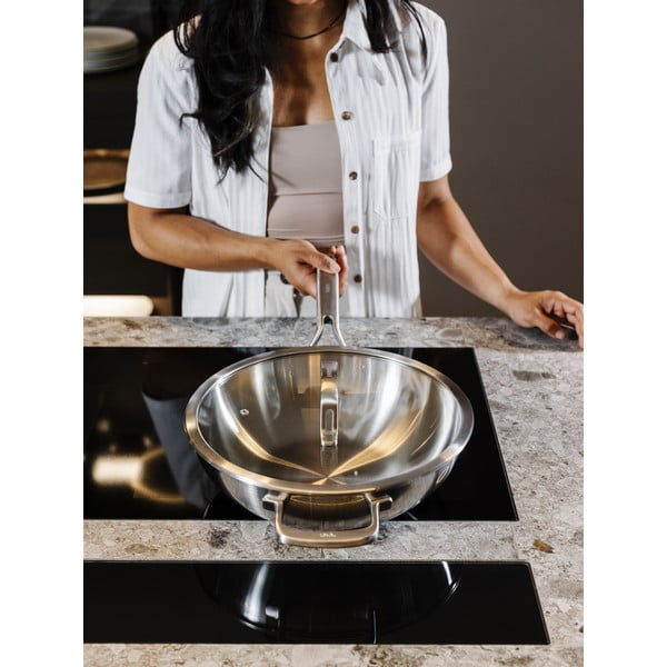 Wok rozsdamentes acél serpenyő fedővel ø 30 cm Chili Ta – FABINI-image-3