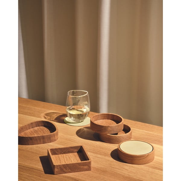 Natúr színű dekoratív fa tárolódoboz 11x11x3 cm Square S – LIND DNA-image-1