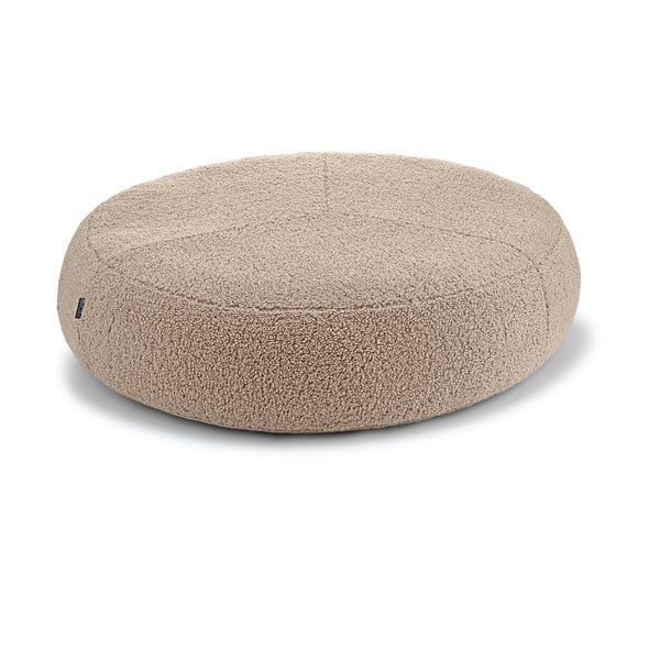 Bézs buklé fekhely kutyáknak ø 90 cm Senso Pouffe Greige M/L – MiaCara