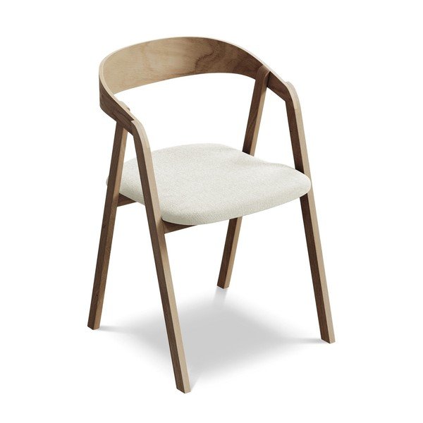 Krémszínű tömörfa étkezőfotel Erika – Makamii