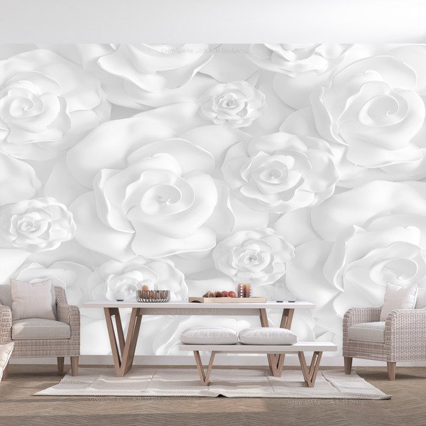 Plaster Flowers nagyméretű tapéta, 200 x 140 cm - Artgeist-image-1