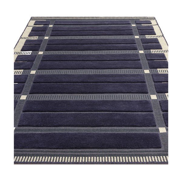 Sötétkék-bézs kézi szövésű gyapjú szőnyeg 120x170 cm – Asiatic Carpets-image-4