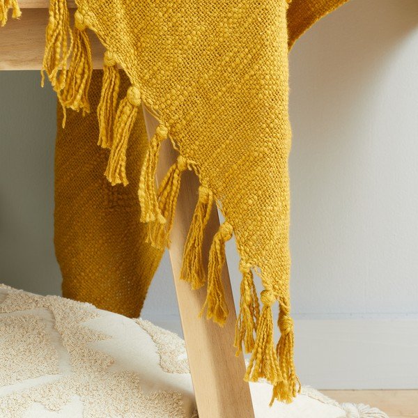 Sárga-narancssárga pamut takaró 137x170 cm Kabeli – Pineapple Elephant-image-2