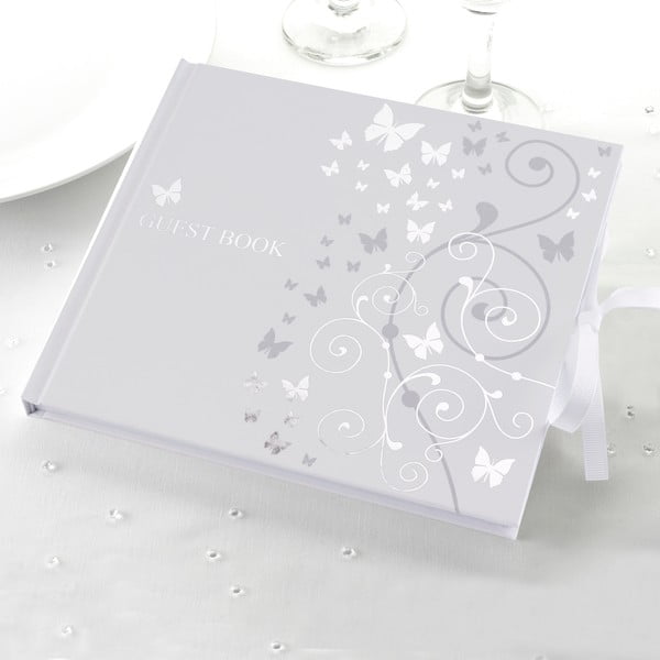Butterflies ezüstszínű vendégkönyv - Neviti