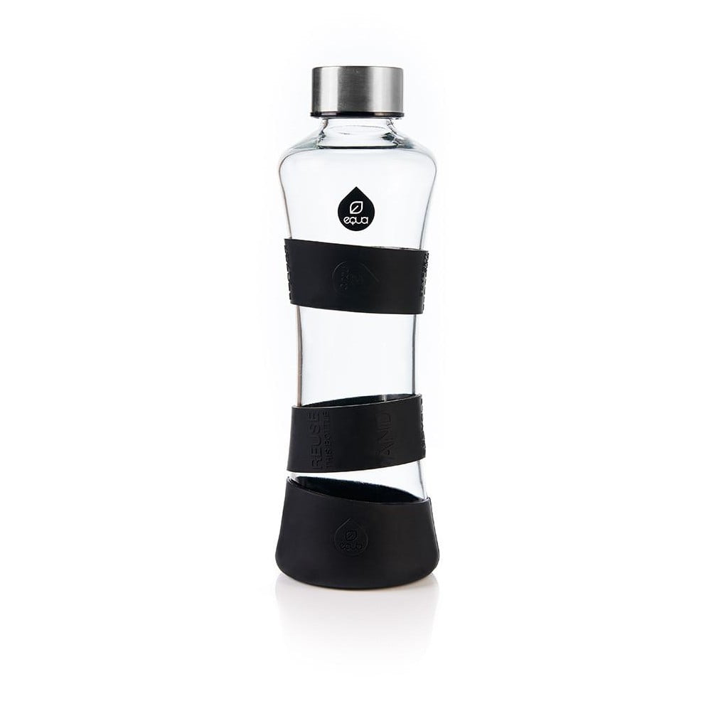 Black Edition boroszilikát üveg vizespalack, 550 ml - Equa
