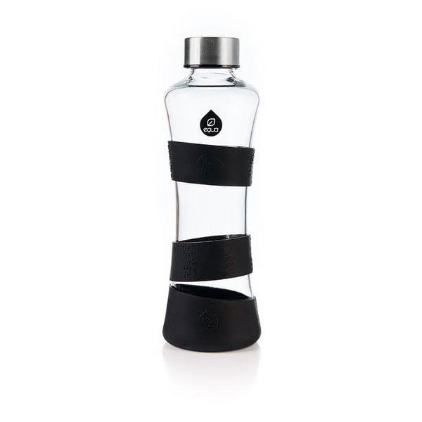 Black Edition boroszilikát üveg vizespalack, 550 ml - Equa