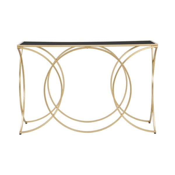 Fekete-aranyszínű konzolasztal üveg asztallappal 40x120 cm Infinity – Mauro Ferretti