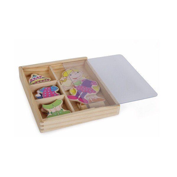 Ramona fából készült, mágneses öltöztetőbaba - Legler-image-1