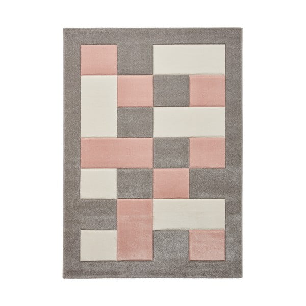 Brooklyn rózsaszín-szürke szőnyeg, 60 x 230 cm - Think Rugs