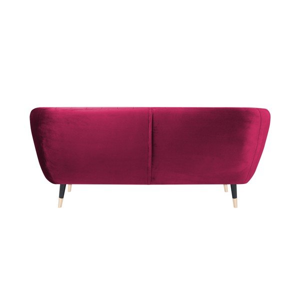 Benito rózsaszín kanapé fekete lábakkal, 158 cm - Mazzini Sofas-image-4