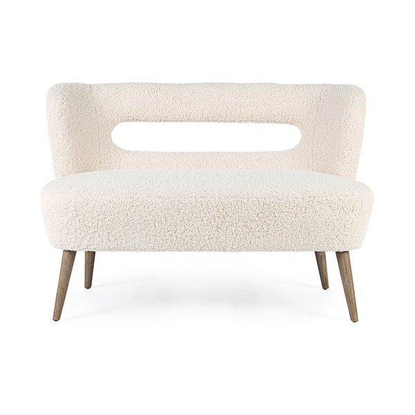 Krémszínű műszőrme kanapé 115 cm Cortina – Bizzotto