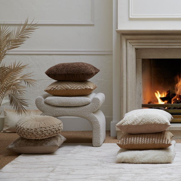 Krémszínű buklé puff Nafya – Light & Living-image-2