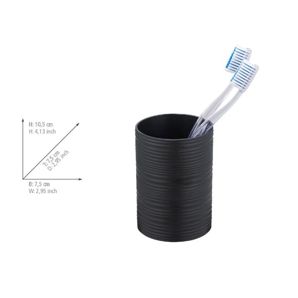 Fekete műanyag fogkefetartó pohár Lyon – Allstar-image-3