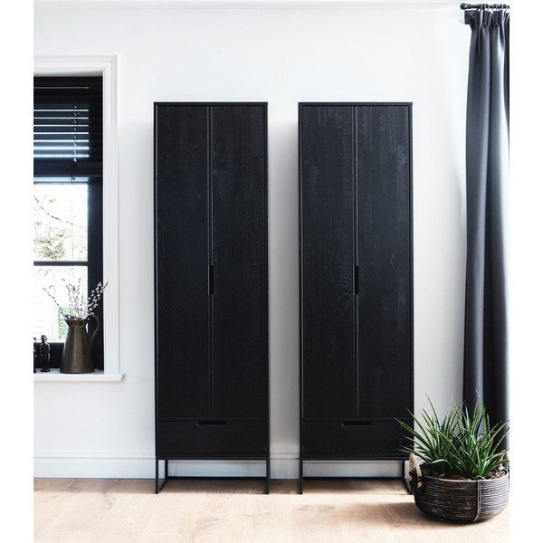 Fekete kőrisfa szekrény 60x210x36 cm Silas – WOOOD-image-4