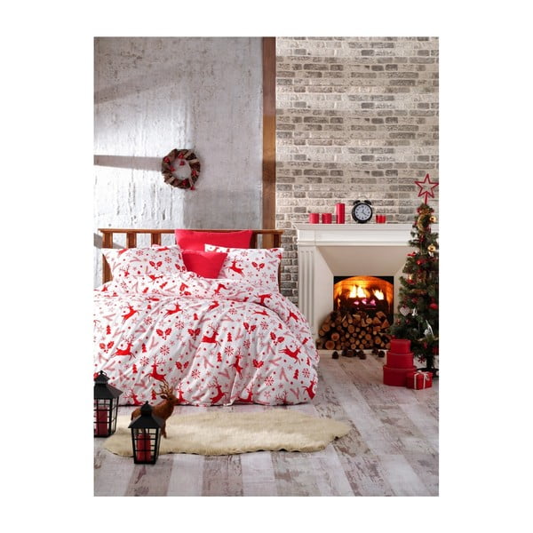 Zoe karácsonyi, egyszemélyes, pamut ágyneműhuzat lepedővel, 160 x 220 cm