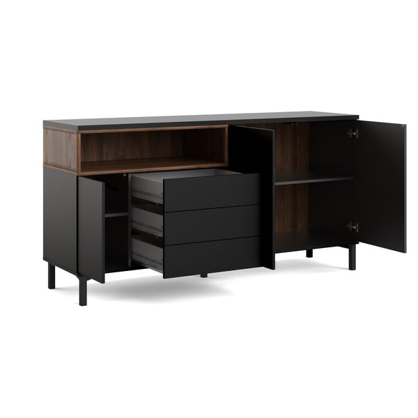 Fekete komód 176x90x49 cm Roomers – Tvilum-image-4