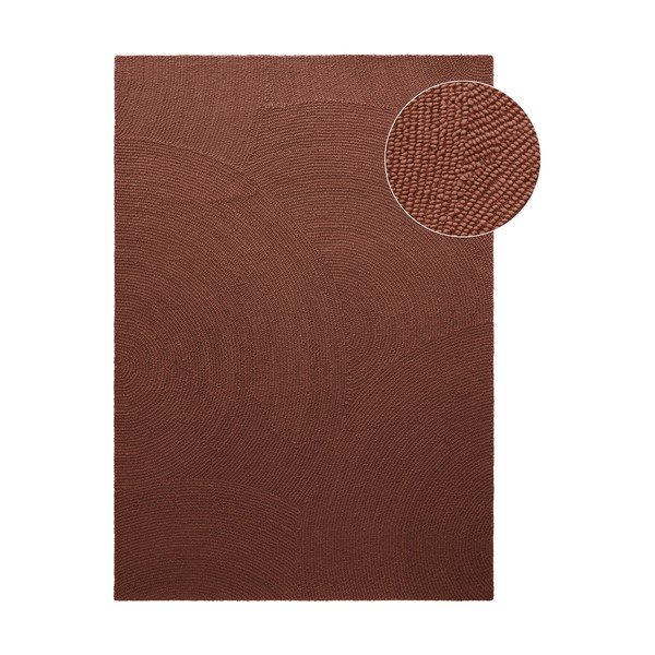 Téglavörös kézi szövésű gyapjú szőnyeg 80x150 cm Calmio – Hanse Home