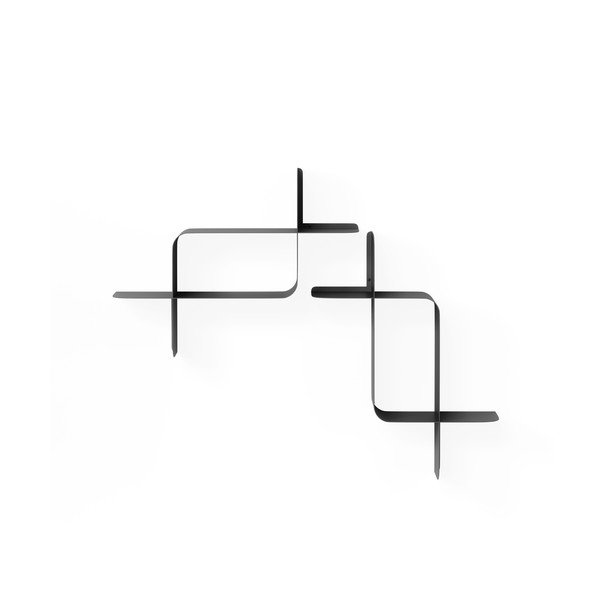 Matt fekete többszintes acél polc készlet 2 db-os 62 cm Montage – Umbra